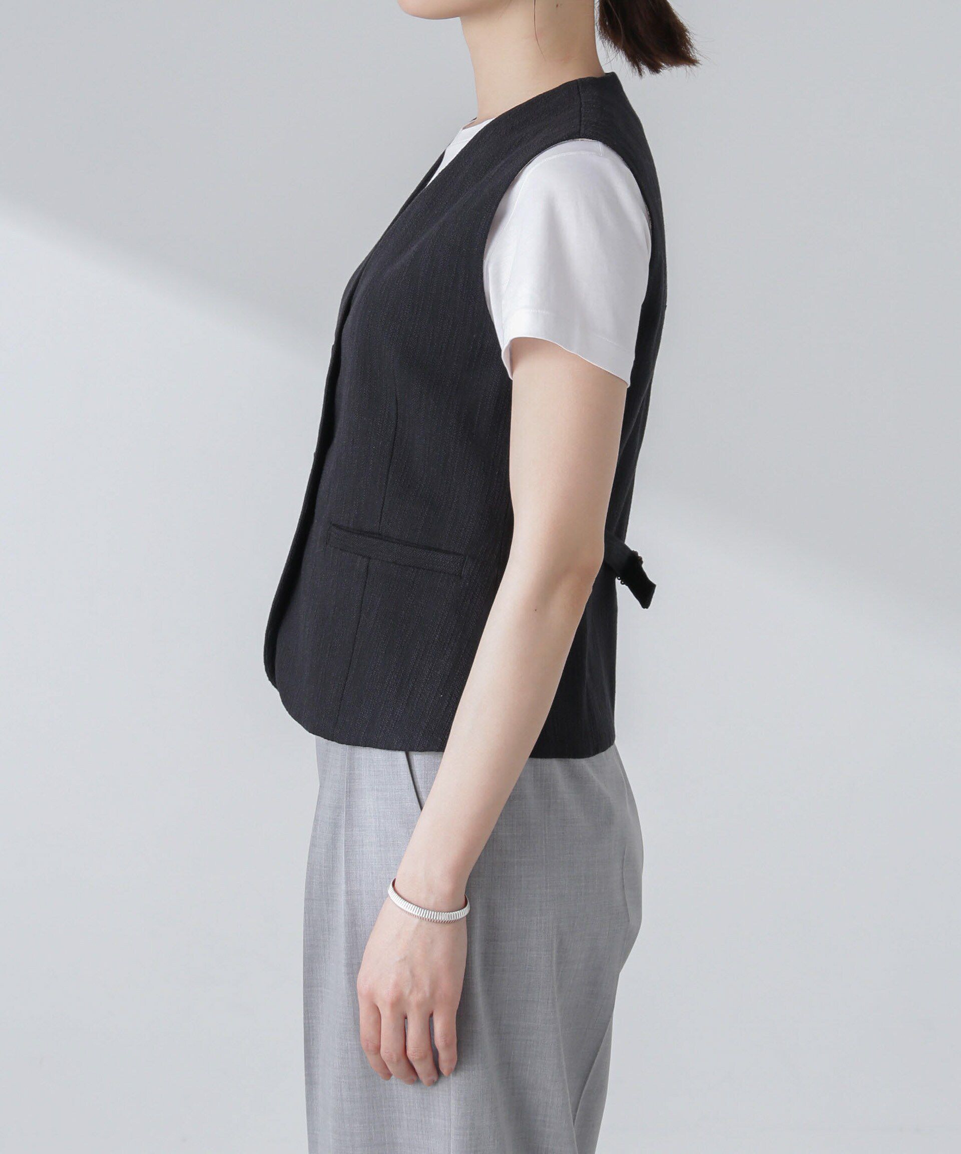 nano･universe「スラブメランジコンパクトジレ（セットアップ可）」|テーラードジャケット|