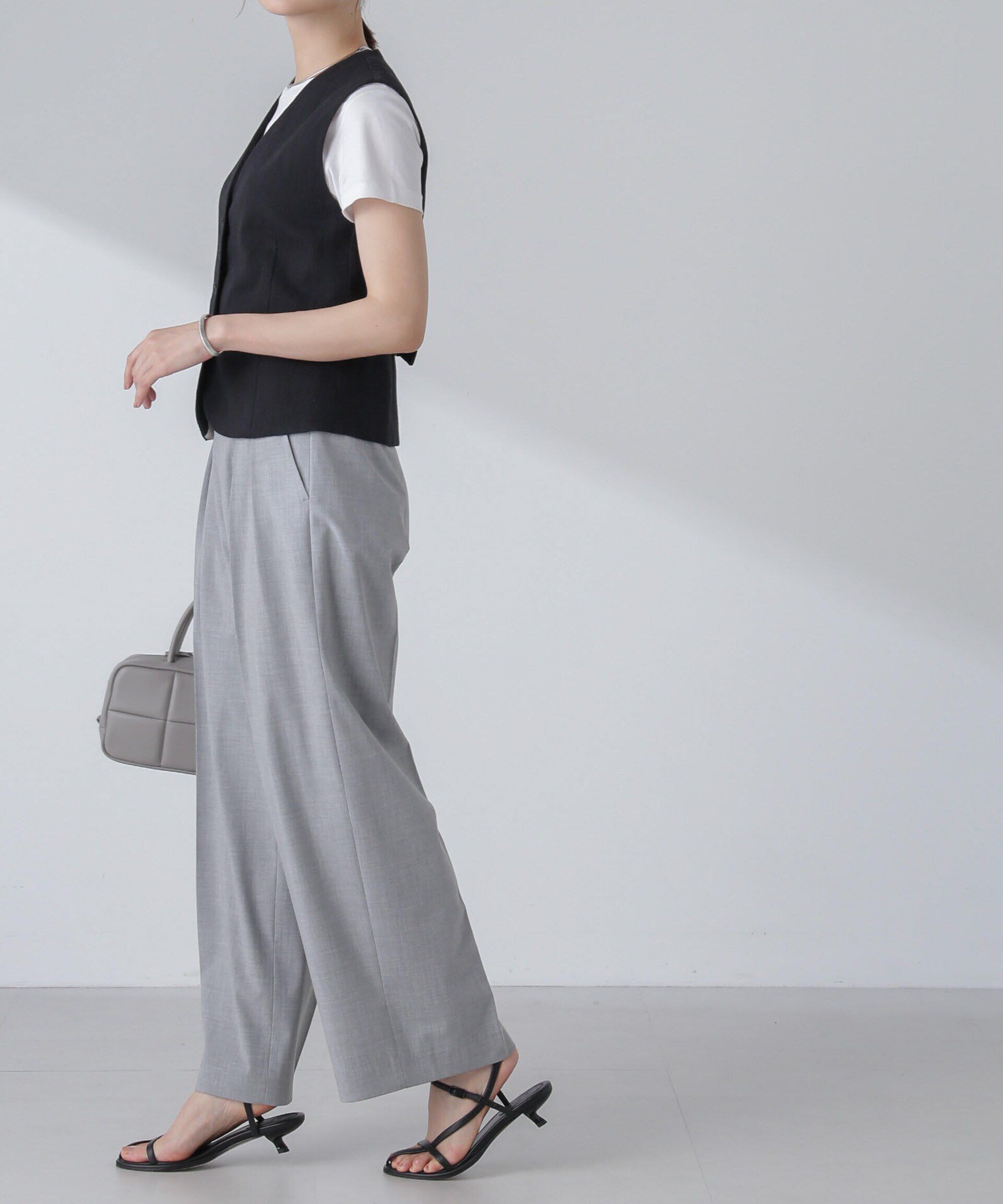 nano･universe「スラブメランジコンパクトジレ（セットアップ可）」|テーラードジャケット|