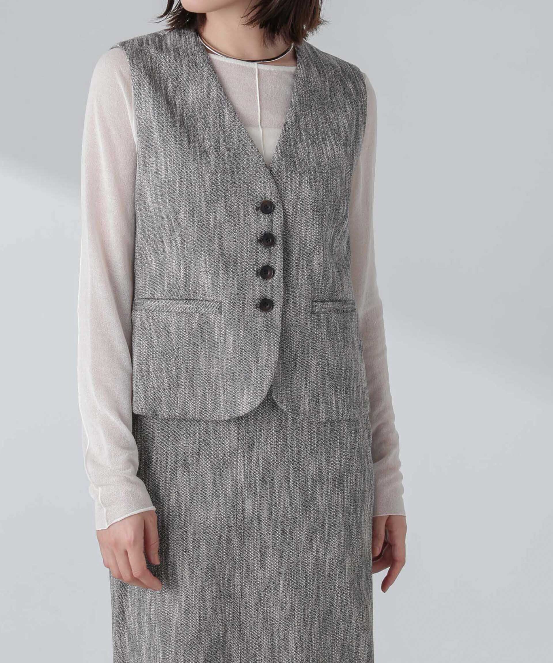 nano･universe「スラブメランジコンパクトジレ（セットアップ可）」|テーラードジャケット|