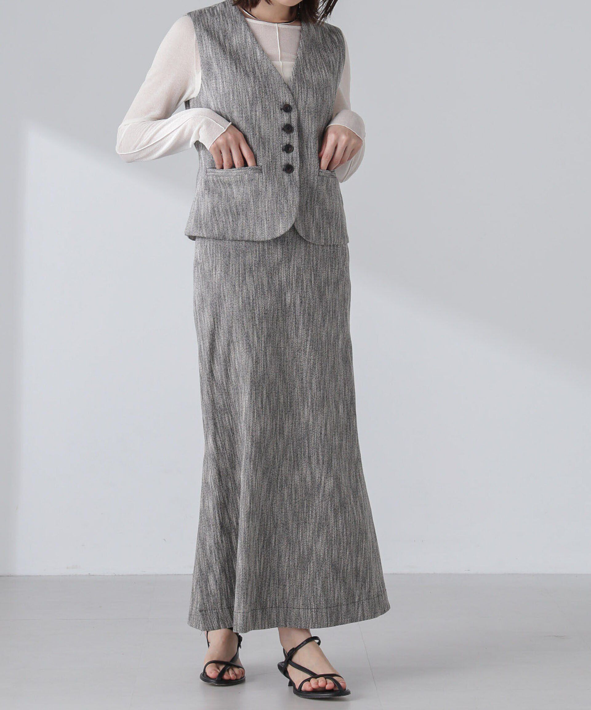 nano･universe「スラブメランジコンパクトジレ（セットアップ可）」|テーラードジャケット|