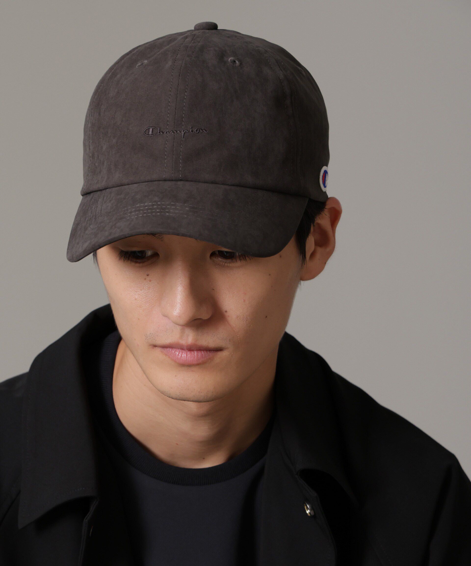 nano･universe「Champion/ピーチスエードキャップ」|キャップ・キャスケット|チャコール3