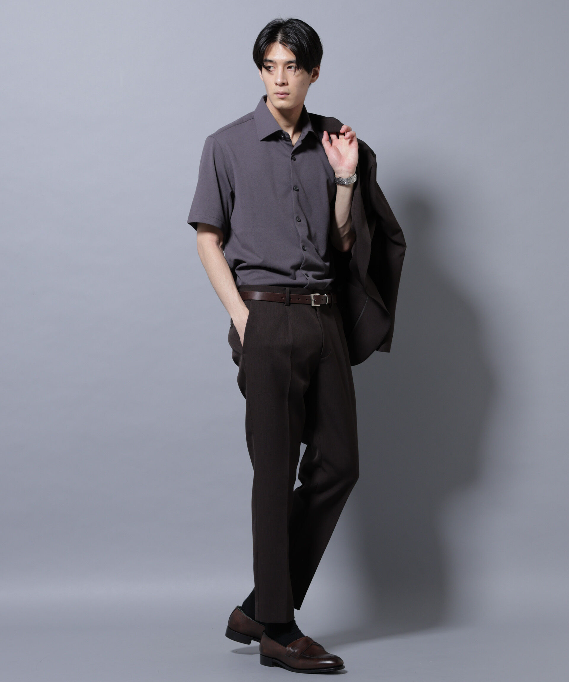 nano･universe「「N SHIRTS」 AERO FREEZE 鹿の子シャツ」|シャツ・ブラウス|