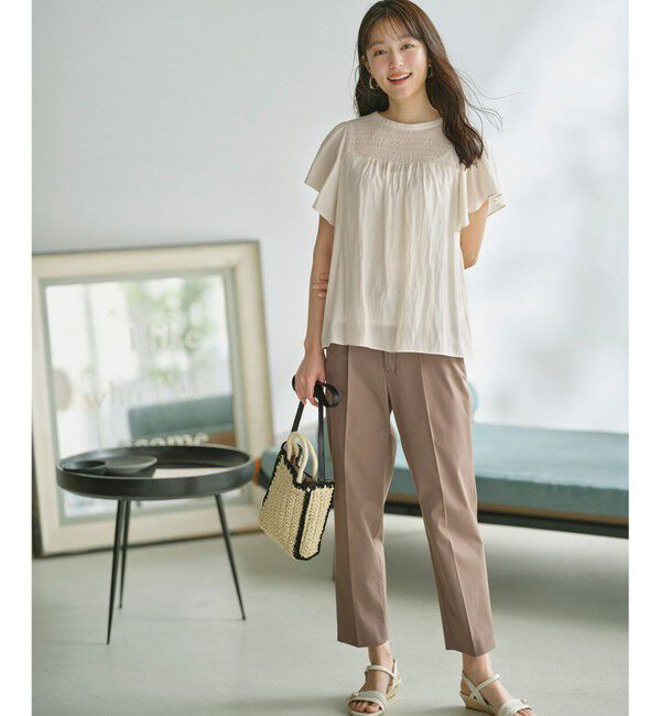 ANY SIS「【洗える】シャーリングツヤ ブラウス」|シャツ・ブラウス|