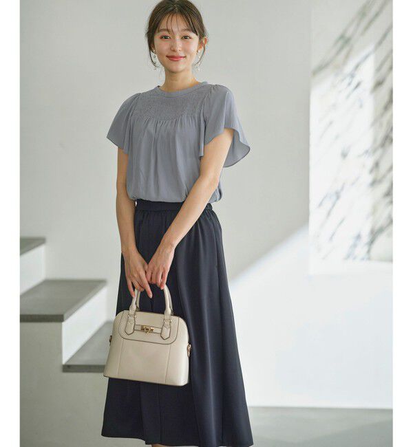 ANY SIS「【洗える】シャーリングツヤ ブラウス」|シャツ・ブラウス|