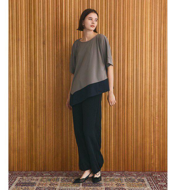 Grace Class「バイカラーアシメトップ」|Tシャツ・カットソー|カーキ