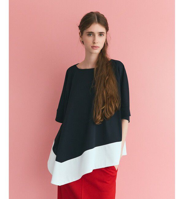Grace Class「バイカラーアシメトップ」|Tシャツ・カットソー|ブラック