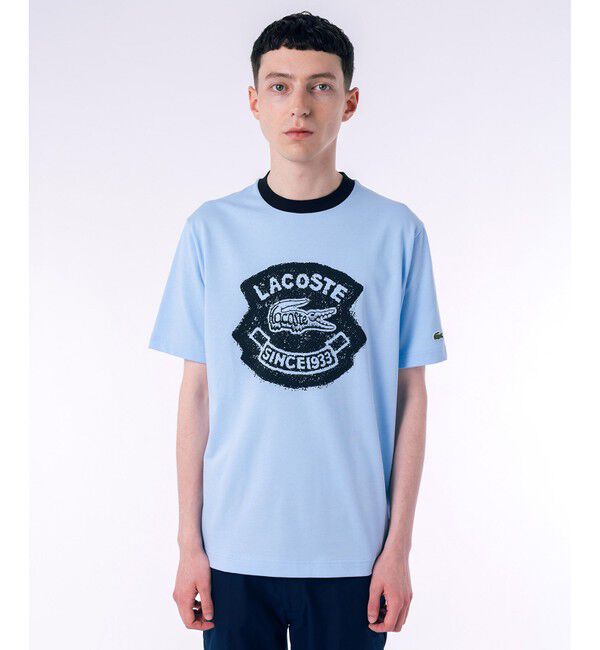 LACOSTE「ヴィンテージプリントリンガーTシャツ」|Tシャツ・カットソー|ライトブルー