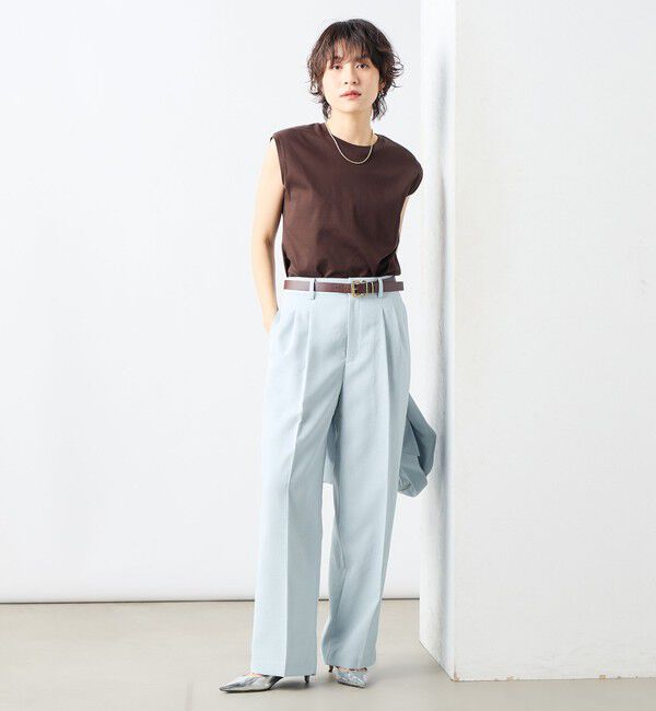 NOLLEY'S sophi「《セットアップ対応》ウォッシャブルライトドライシャンブレーワイドパンツ」|その他|