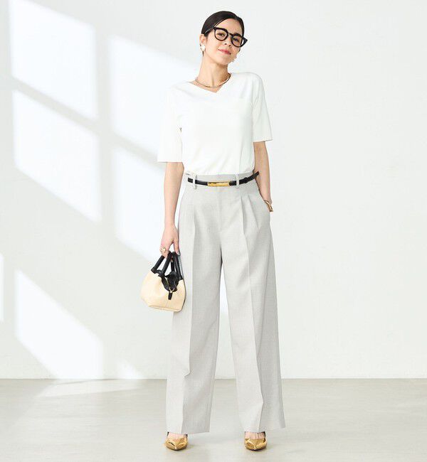 NOLLEY'S sophi「《セットアップ対応》ウォッシャブルライトドライシャンブレーワイドパンツ」|その他|