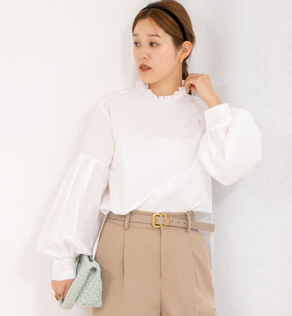 NOLLEY'S「【MARILYN MOON/マリリーンムーン】タックフリルボリュームブラウス」|シャツ・ブラウス|