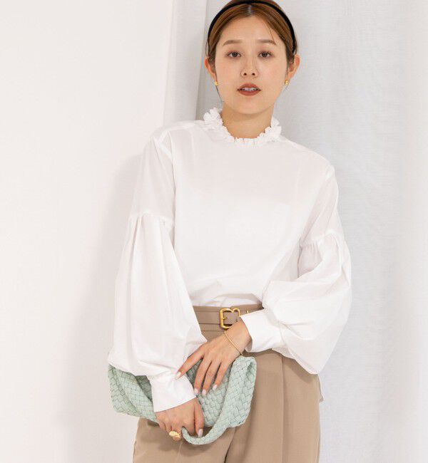 NOLLEY'S「【MARILYN MOON/マリリーンムーン】タックフリルボリュームブラウス」|シャツ・ブラウス|