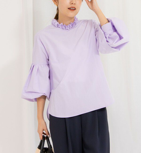NOLLEY'S「【MARILYN MOON/マリリーンムーン】タックフリルボリュームブラウス」|シャツ・ブラウス|ラベンダー