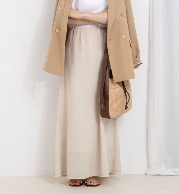 NOLLEY'S「ウォッシャブル綿麻スラブナロースカート」|スカート|