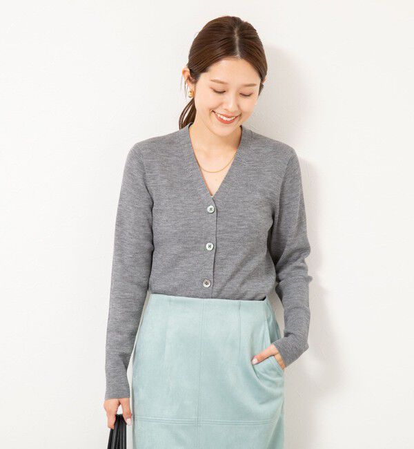 NOLLEY'S「《手洗い可能》16GマレーリブVネックカーディガン」|カーディガン|