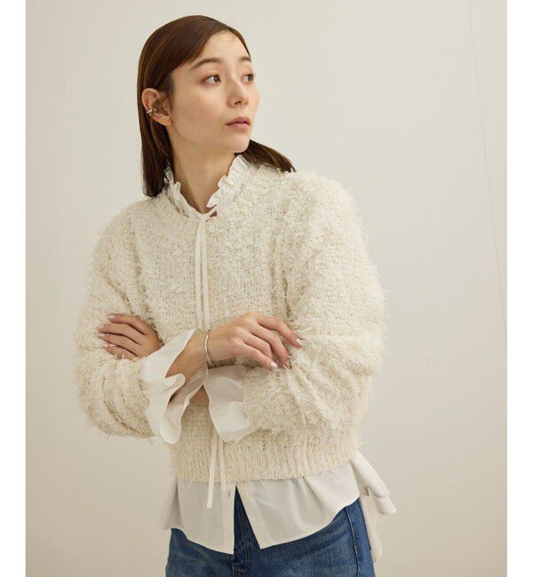 ROPE「【洗える】チュールハナモールツイードニット」|ニット・セーター|