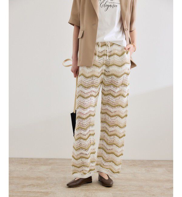 ROPE「【COOHEM（コーヘン）】ZIGZAG SUKASHI KNIT PANTS【WEB・一部店舗限定】【一部別注カラー】/洗える」|チノ|