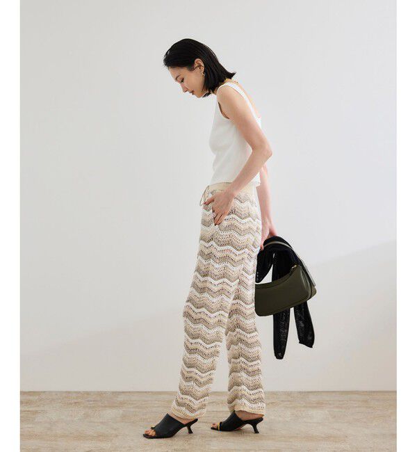ROPE「【COOHEM（コーヘン）】ZIGZAG SUKASHI KNIT PANTS【WEB・一部店舗限定】【一部別注カラー】/洗える」|チノ|