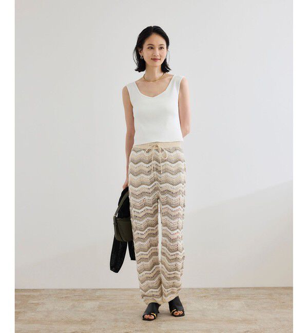 ROPE「【COOHEM（コーヘン）】ZIGZAG SUKASHI KNIT PANTS【WEB・一部店舗限定】【一部別注カラー】/洗える」|チノ|