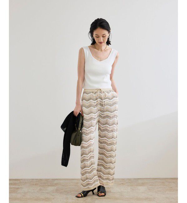 ROPE「【COOHEM（コーヘン）】ZIGZAG SUKASHI KNIT PANTS【WEB・一部店舗限定】【一部別注カラー】/洗える」|チノ|