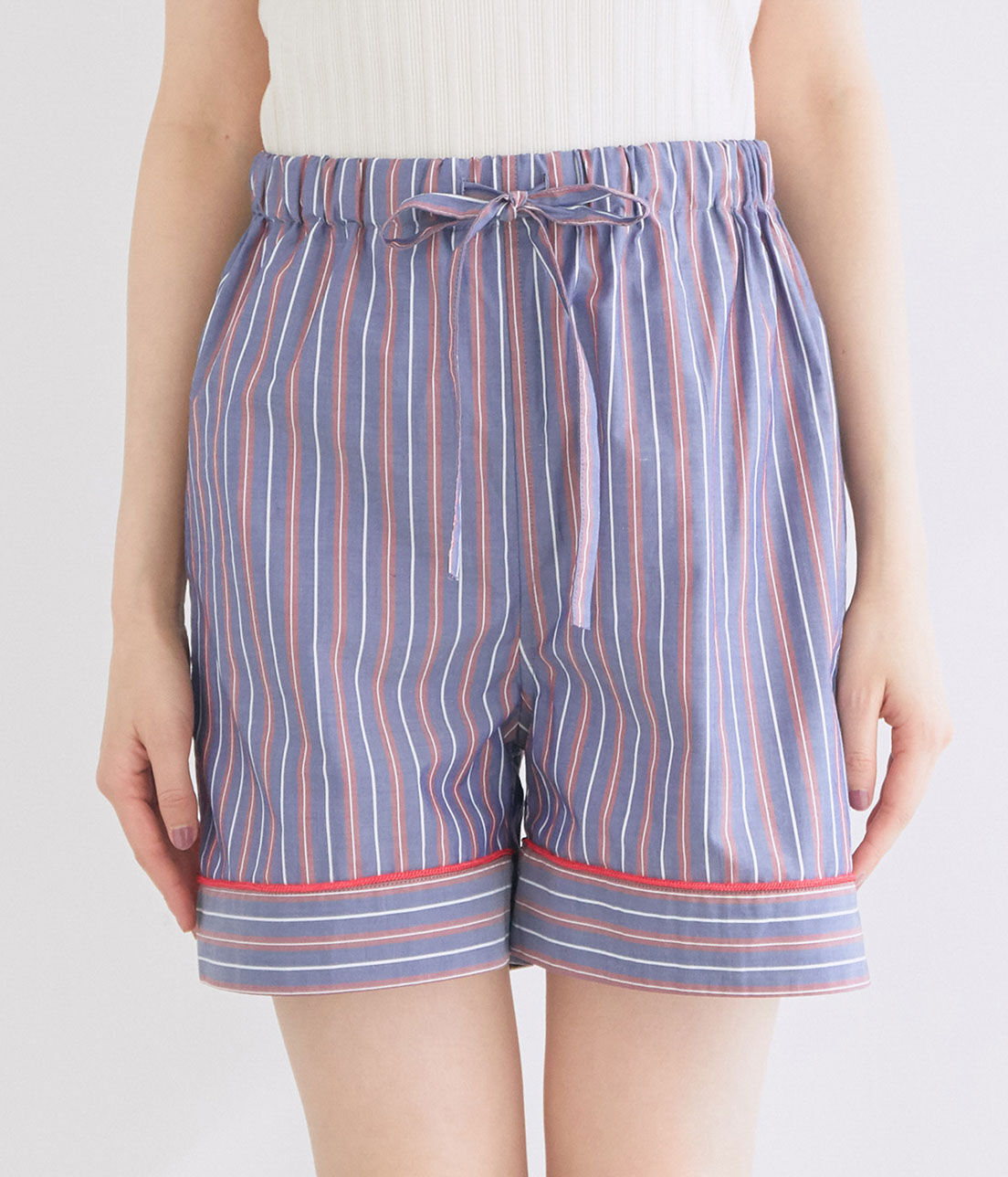 VIS「【鎌倉シャツ&times;ViSage】【SET】チュニックショートパンツパジャマ」|ルームウェア|