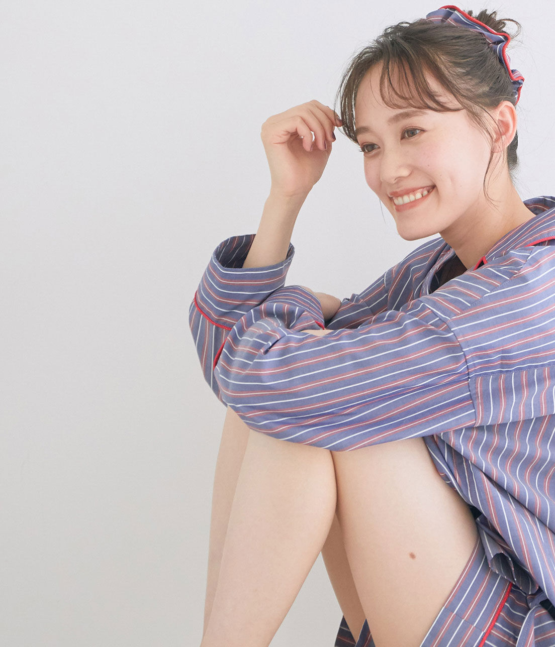 VIS「【鎌倉シャツ&times;ViSage】【SET】チュニックショートパンツパジャマ」|ルームウェア|