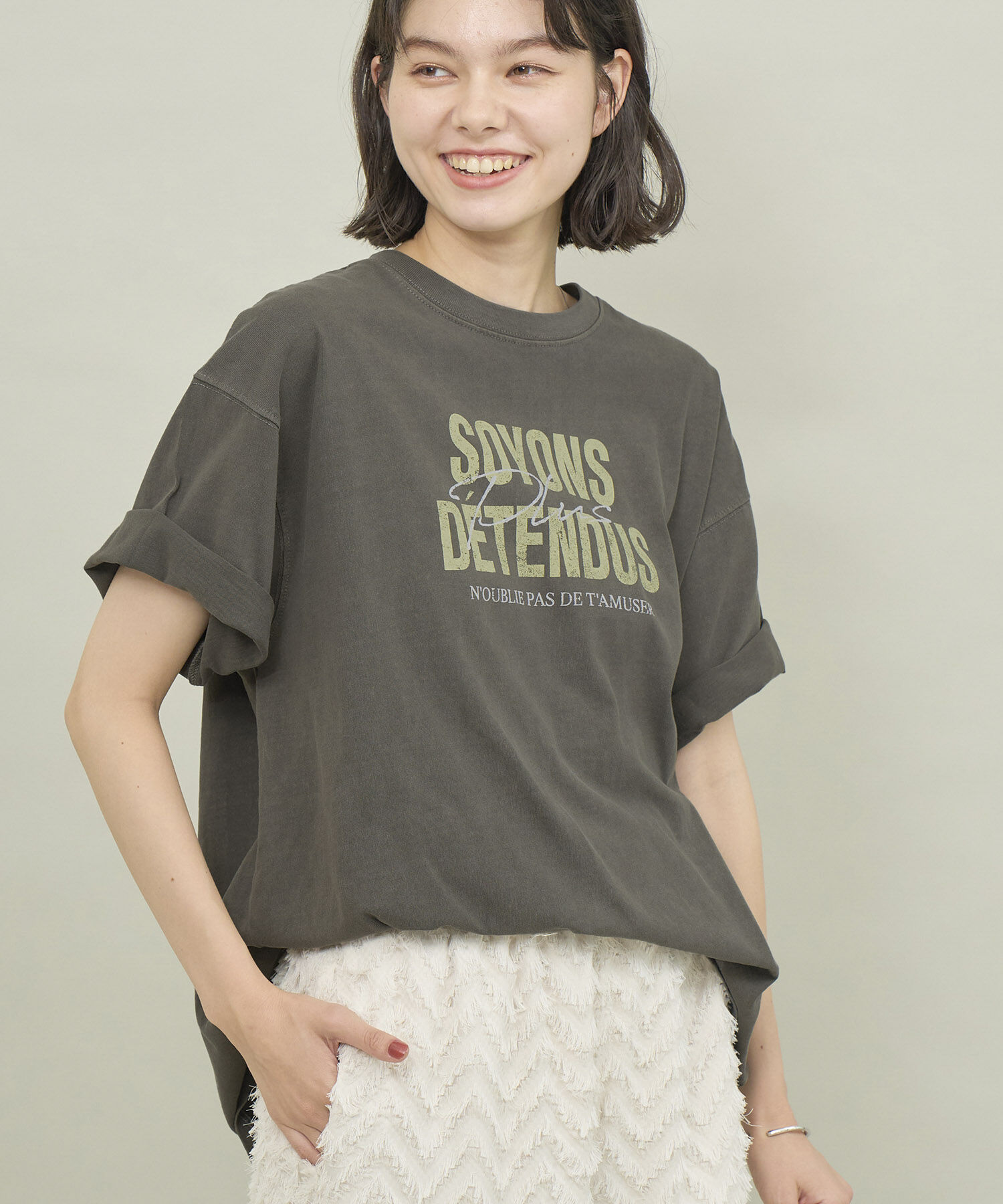 ROPE' PICNIC R「オーバーサイズピグメントロゴプリントTシャツ」|Tシャツ・カットソー|