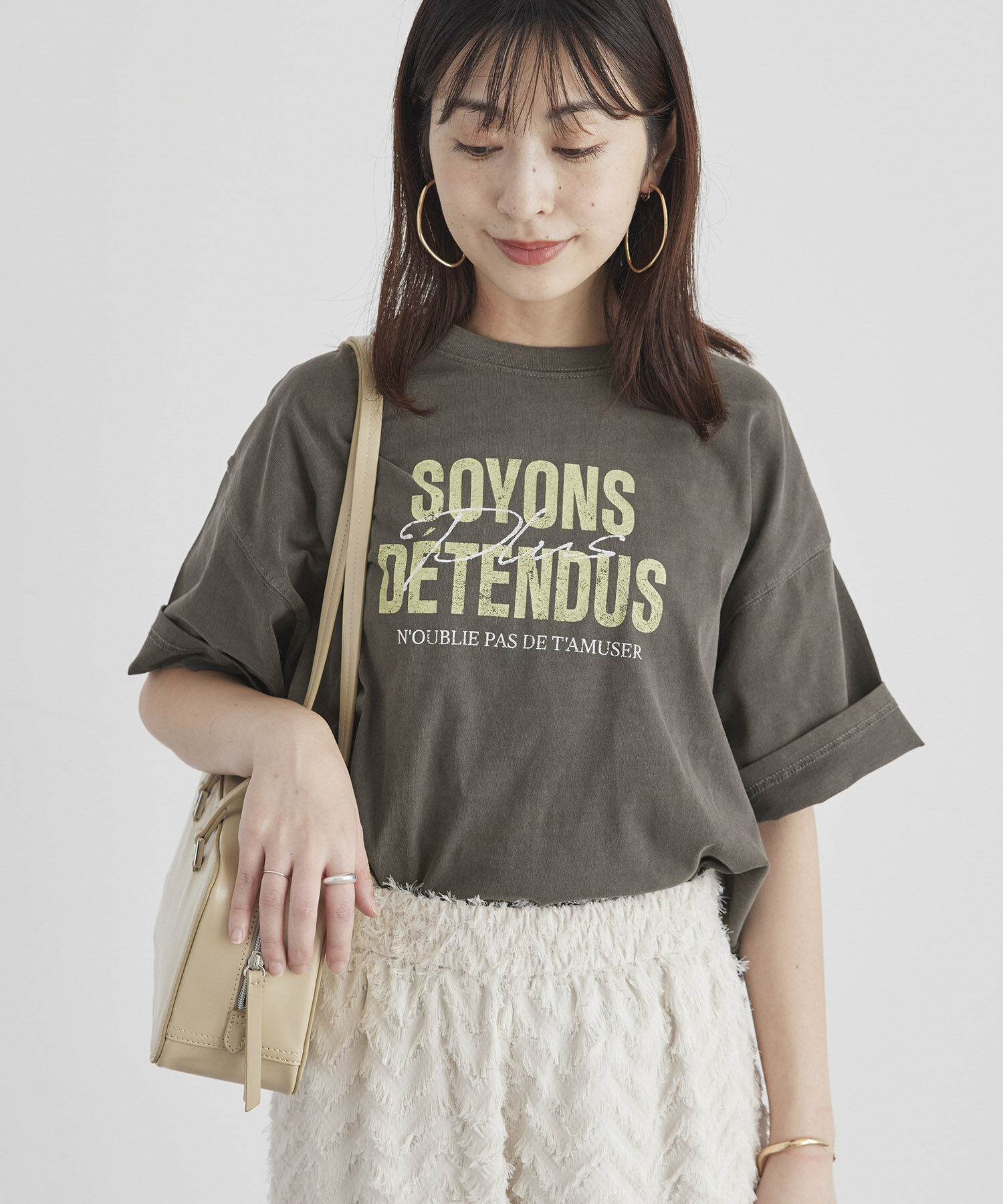 ROPE' PICNIC R「オーバーサイズピグメントロゴプリントTシャツ」|Tシャツ・カットソー|