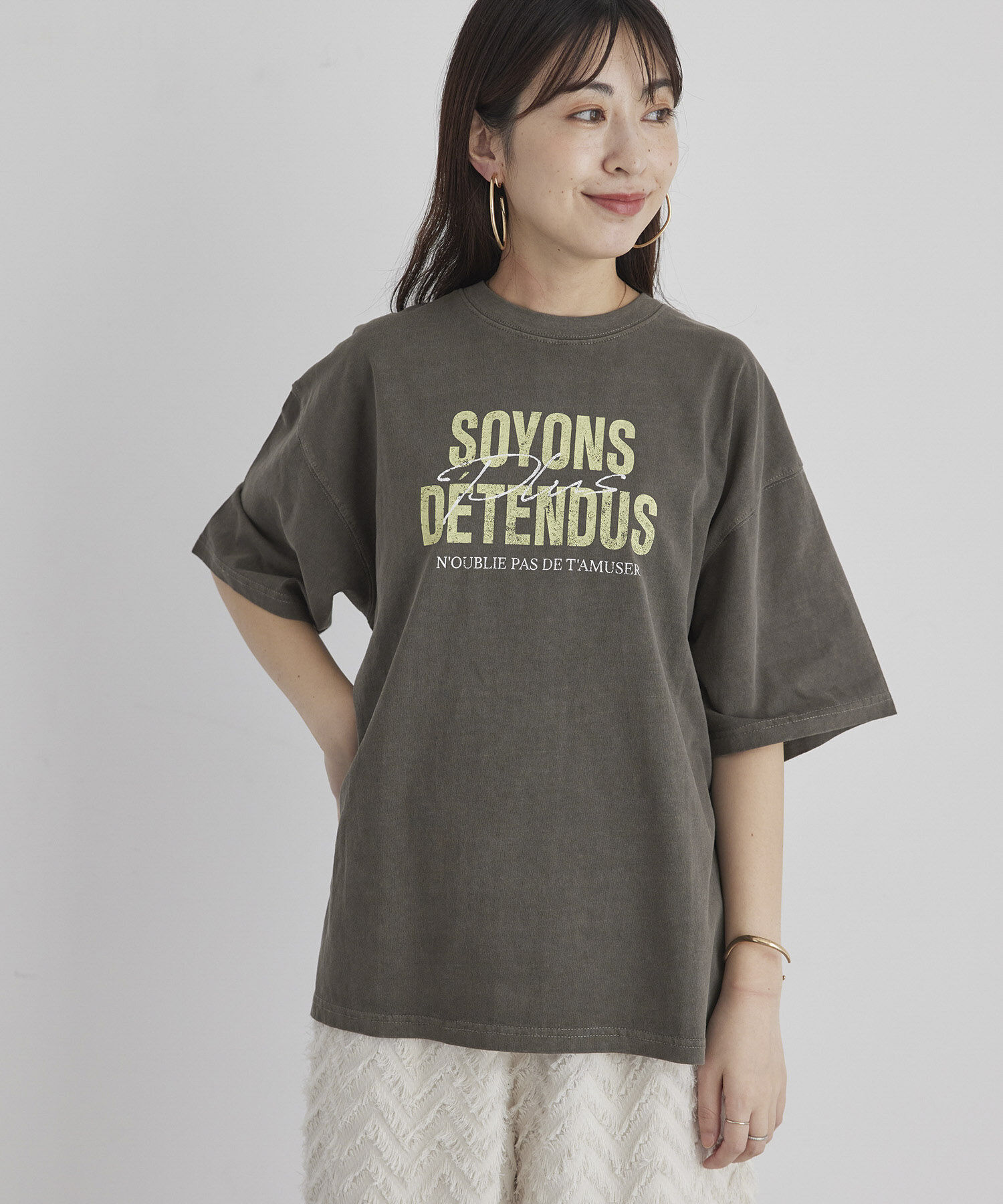 ROPE' PICNIC R「オーバーサイズピグメントロゴプリントTシャツ」|Tシャツ・カットソー|