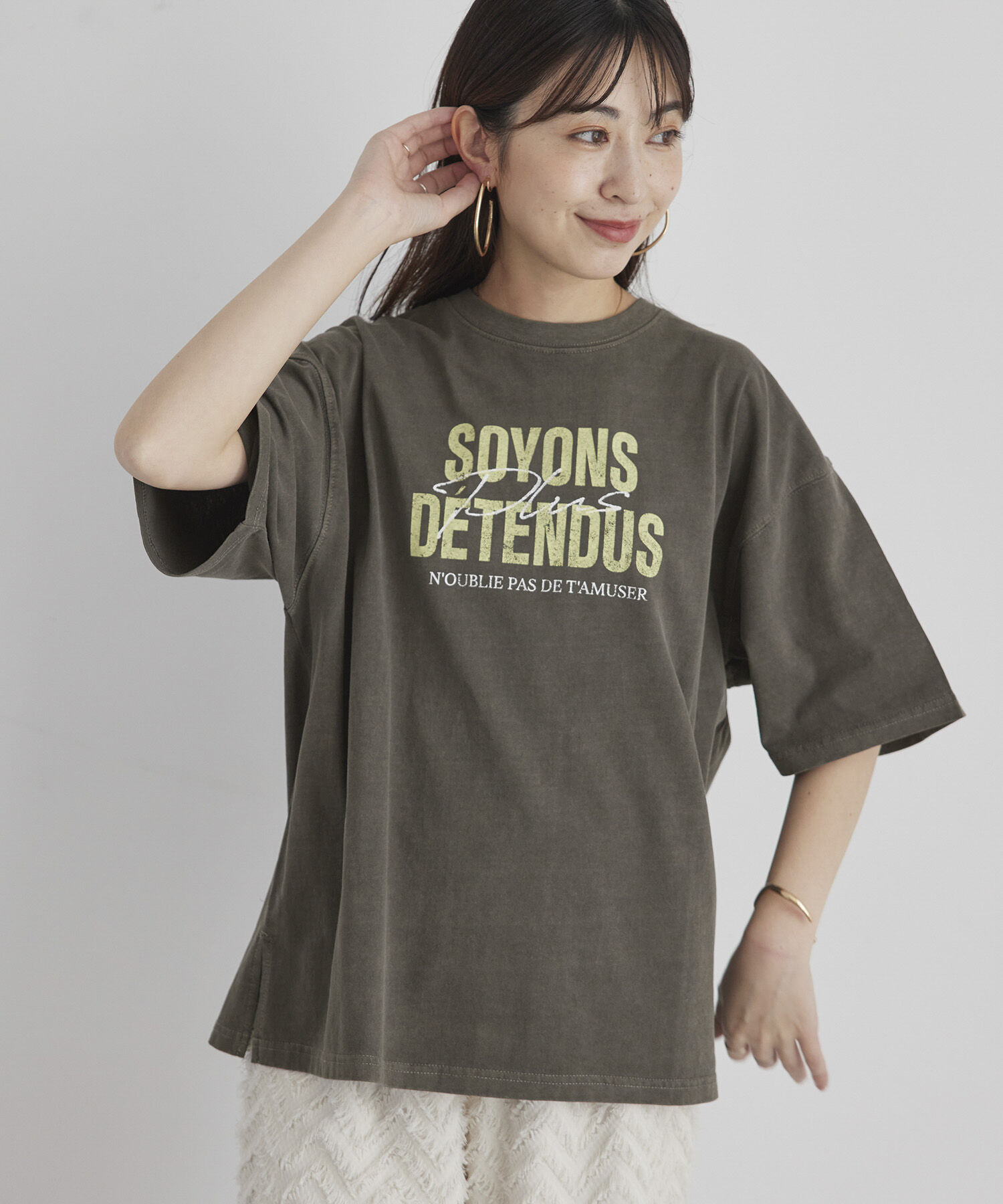 ROPE' PICNIC R「オーバーサイズピグメントロゴプリントTシャツ」|Tシャツ・カットソー|