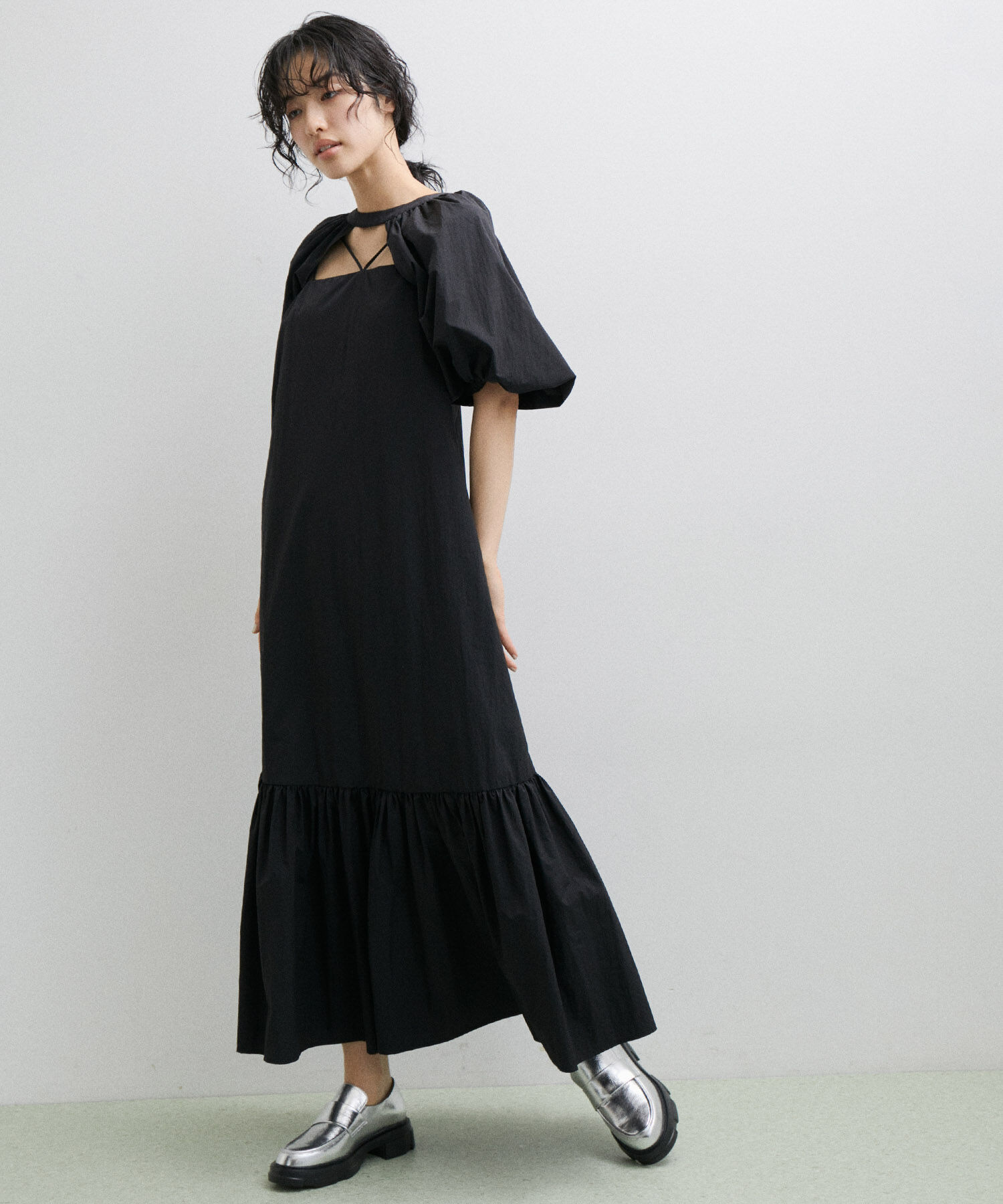 ADAM ET ROPE'「〈SETアイテム〉ボレロスリーブセットキャミワンピース」|ワンピース|