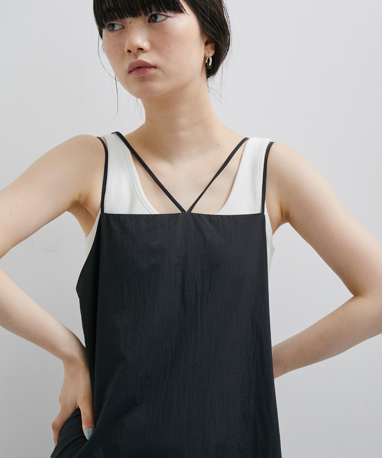 ADAM ET ROPE'「〈SETアイテム〉ボレロスリーブセットキャミワンピース」|ワンピース|