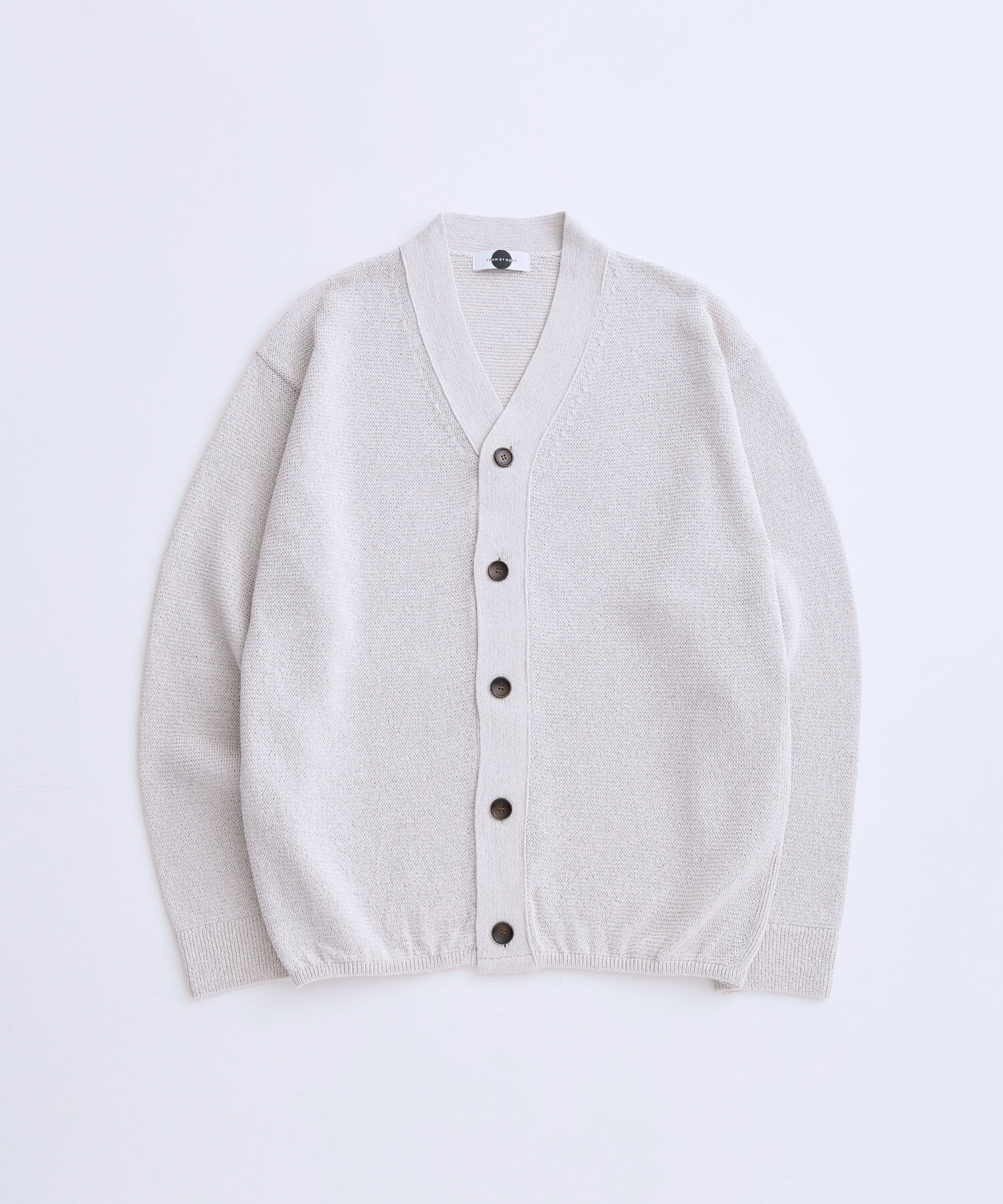 ADAM ET ROPE'「【Made In Japan/メイド イン ジャパン】ドライコットン Vネック カーディガン / ロングシーズン着用可能 /」|カーディガン|ライトグレー(08)