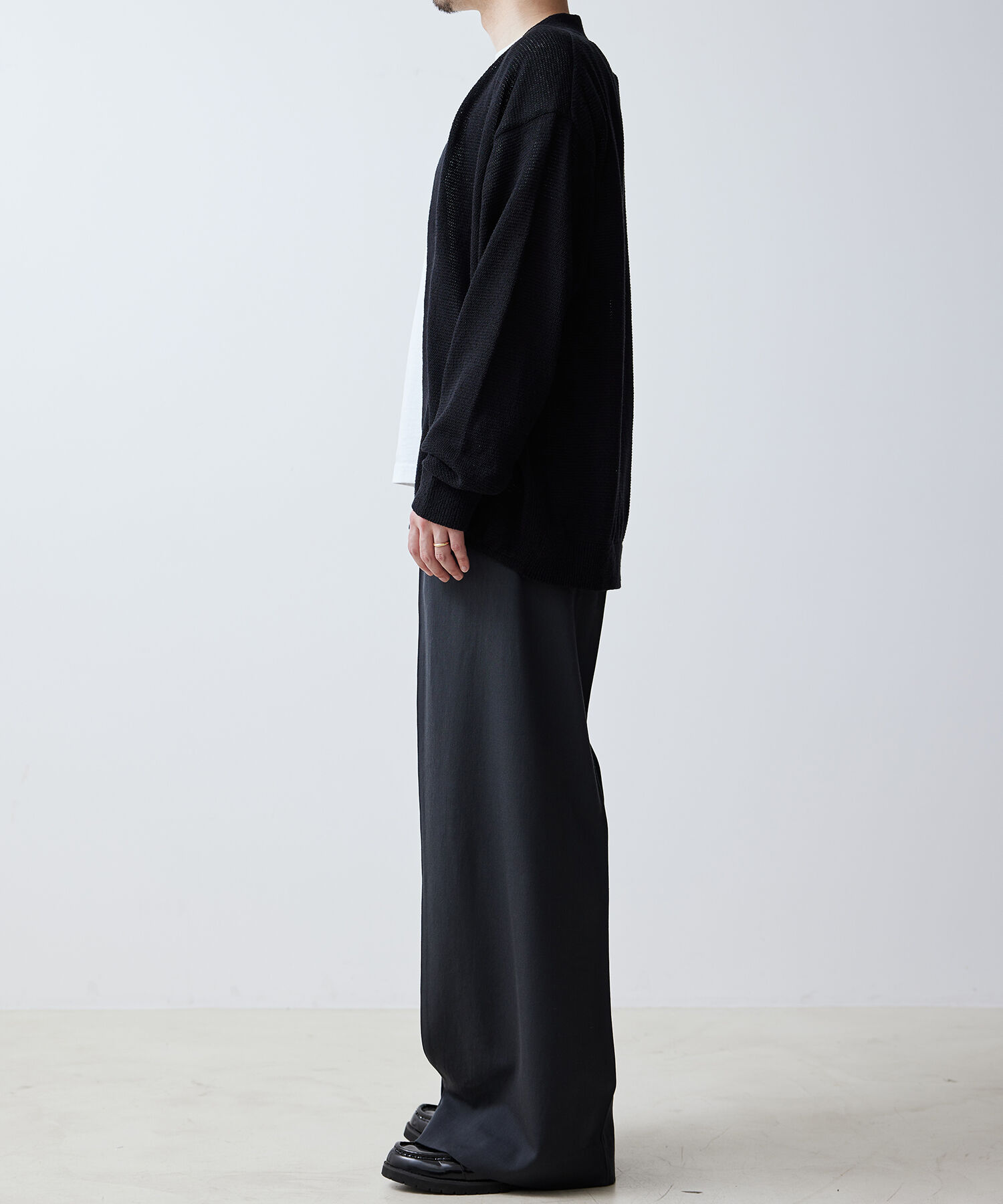 ADAM ET ROPE'「【Made In Japan/メイド イン ジャパン】ドライコットン Vネック カーディガン / ロングシーズン着用可能 /」|カーディガン|