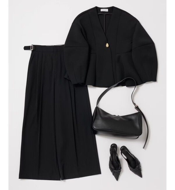 エッグブローチ付きペプラムカーディガン（ADAM ET ROPE'）｜ルミネの