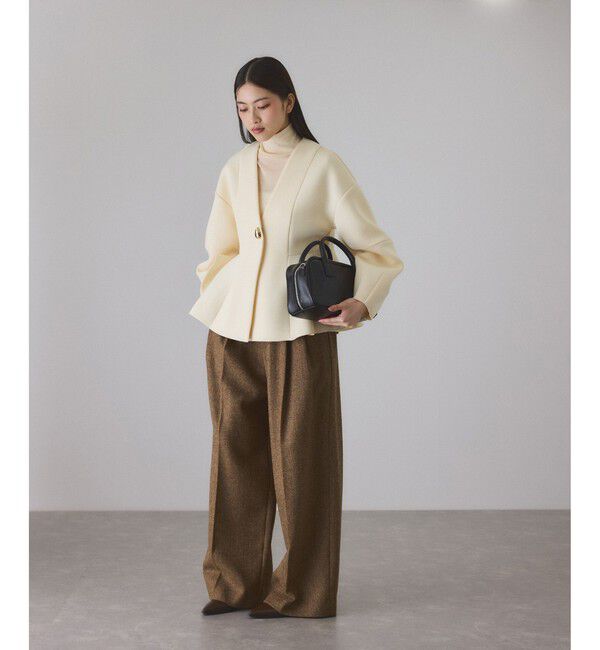 エッグブローチ付きペプラムカーディガン（ADAM ET ROPE'）｜ルミネの