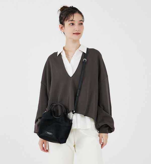 qualite「【GIANNI CHIARINI】デュア S」|ハンドバッグ|ブラック