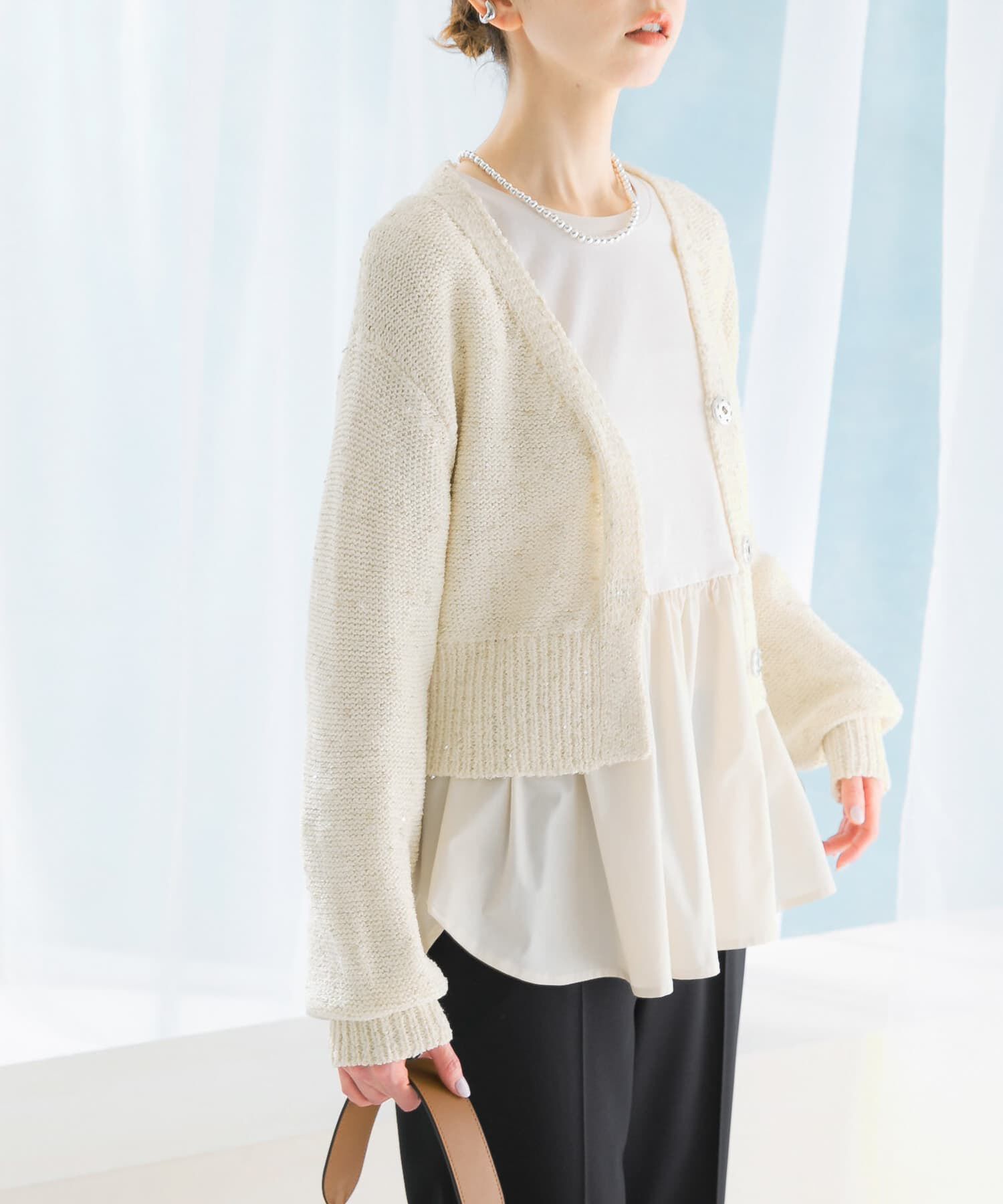 URBAN RESEARCH ROSSO「ペプラムドッキングプルオーバー」|Tシャツ・カットソー|アイボリー