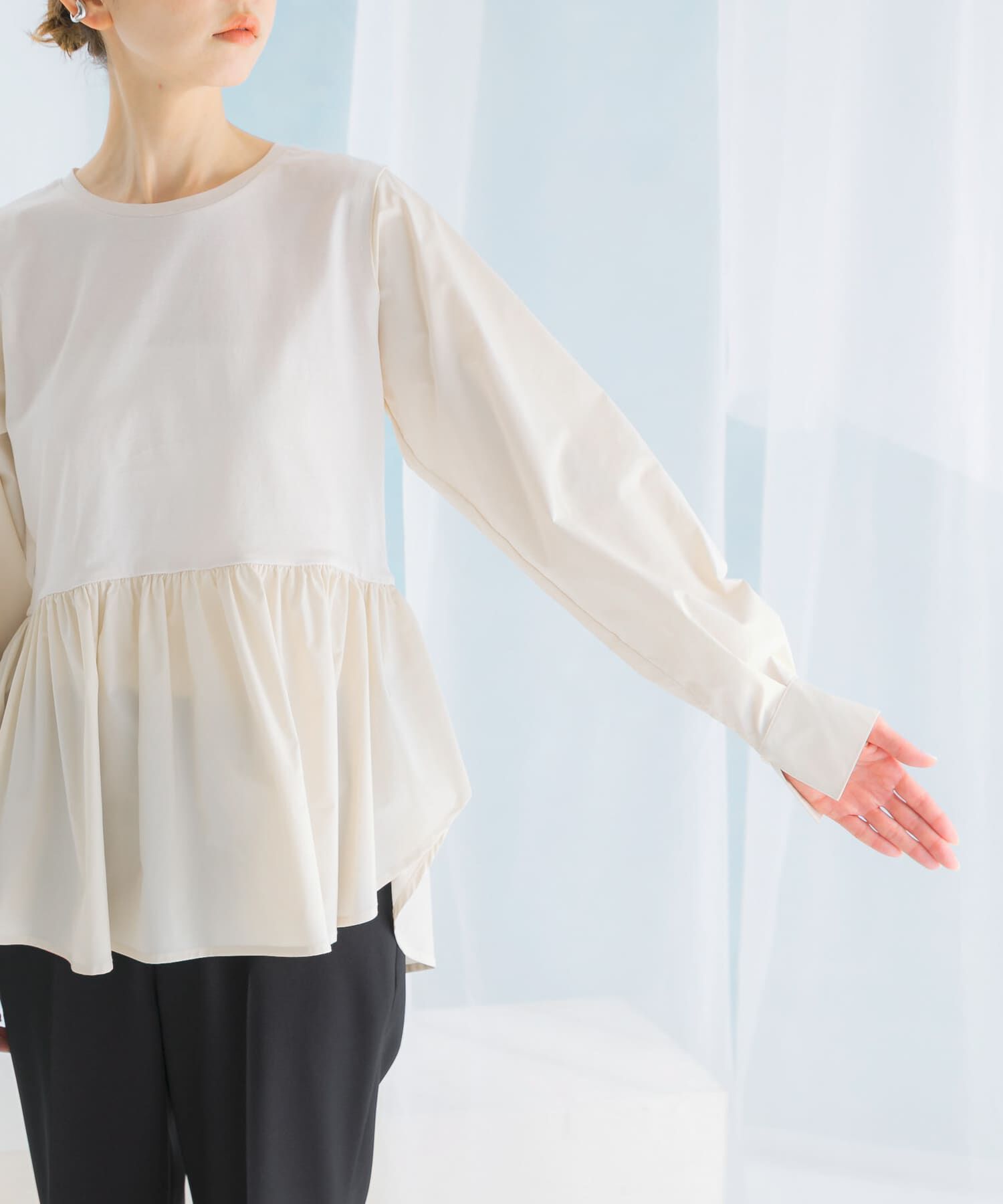 URBAN RESEARCH ROSSO「ペプラムドッキングプルオーバー」|Tシャツ・カットソー|