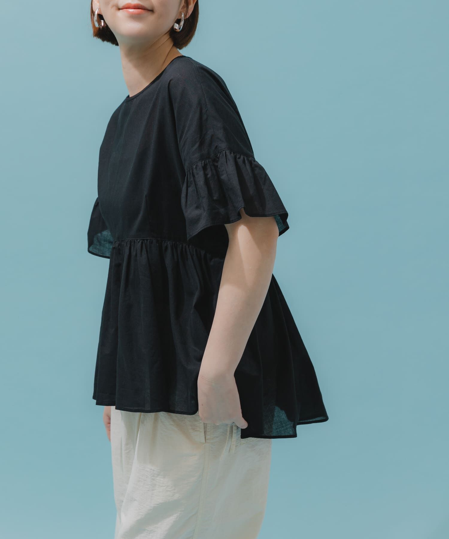 URBAN RESEARCH ROSSO「F by ROSSO　コットンボイル切替ギャザーブラウス」|シャツ・ブラウス|