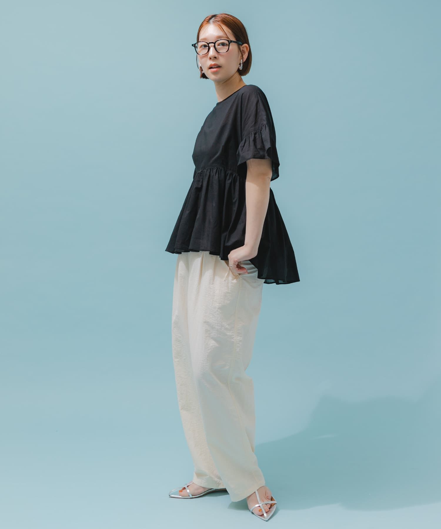 URBAN RESEARCH ROSSO「F by ROSSO　コットンボイル切替ギャザーブラウス」|シャツ・ブラウス|