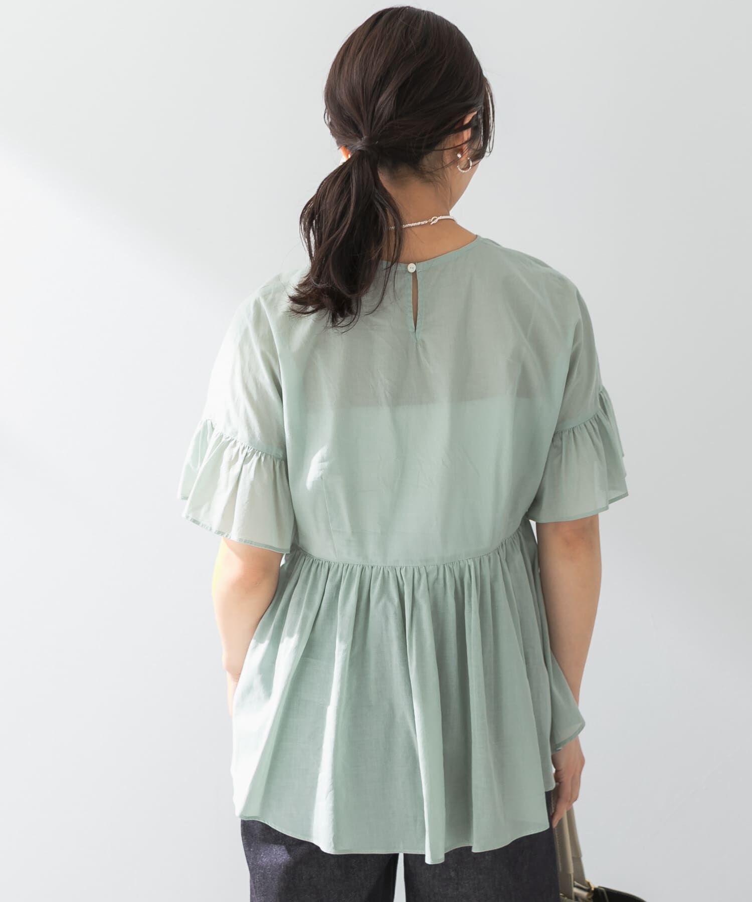 URBAN RESEARCH ROSSO「F by ROSSO　コットンボイル切替ギャザーブラウス」|シャツ・ブラウス|