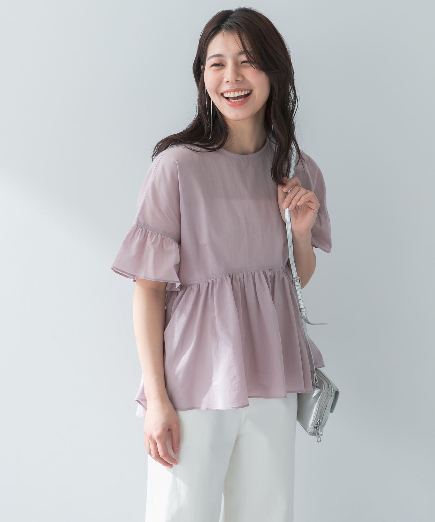 URBAN RESEARCH ROSSO「F by ROSSO　コットンボイル切替ギャザーブラウス」|シャツ・ブラウス|