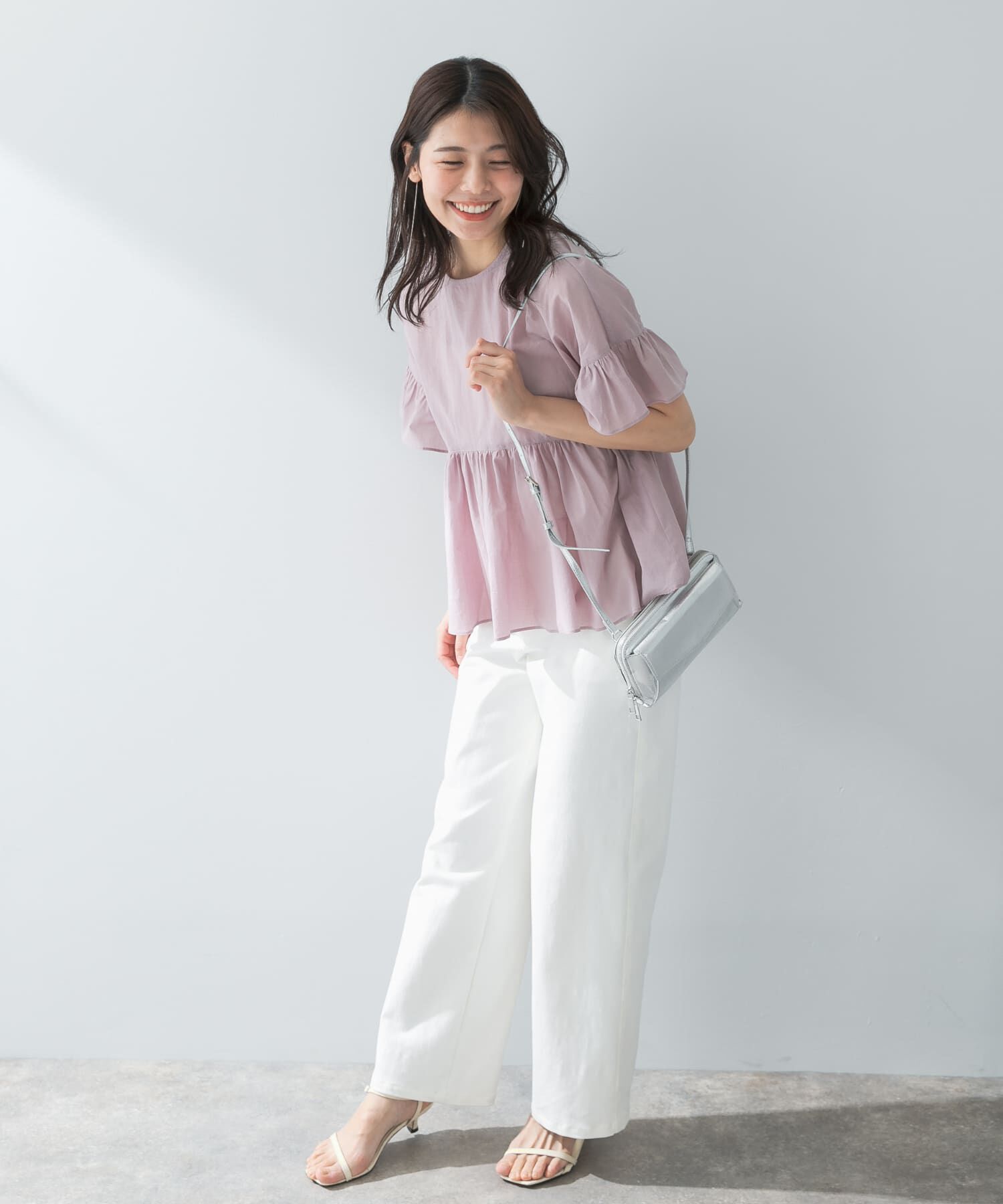 URBAN RESEARCH ROSSO「F by ROSSO　コットンボイル切替ギャザーブラウス」|シャツ・ブラウス|