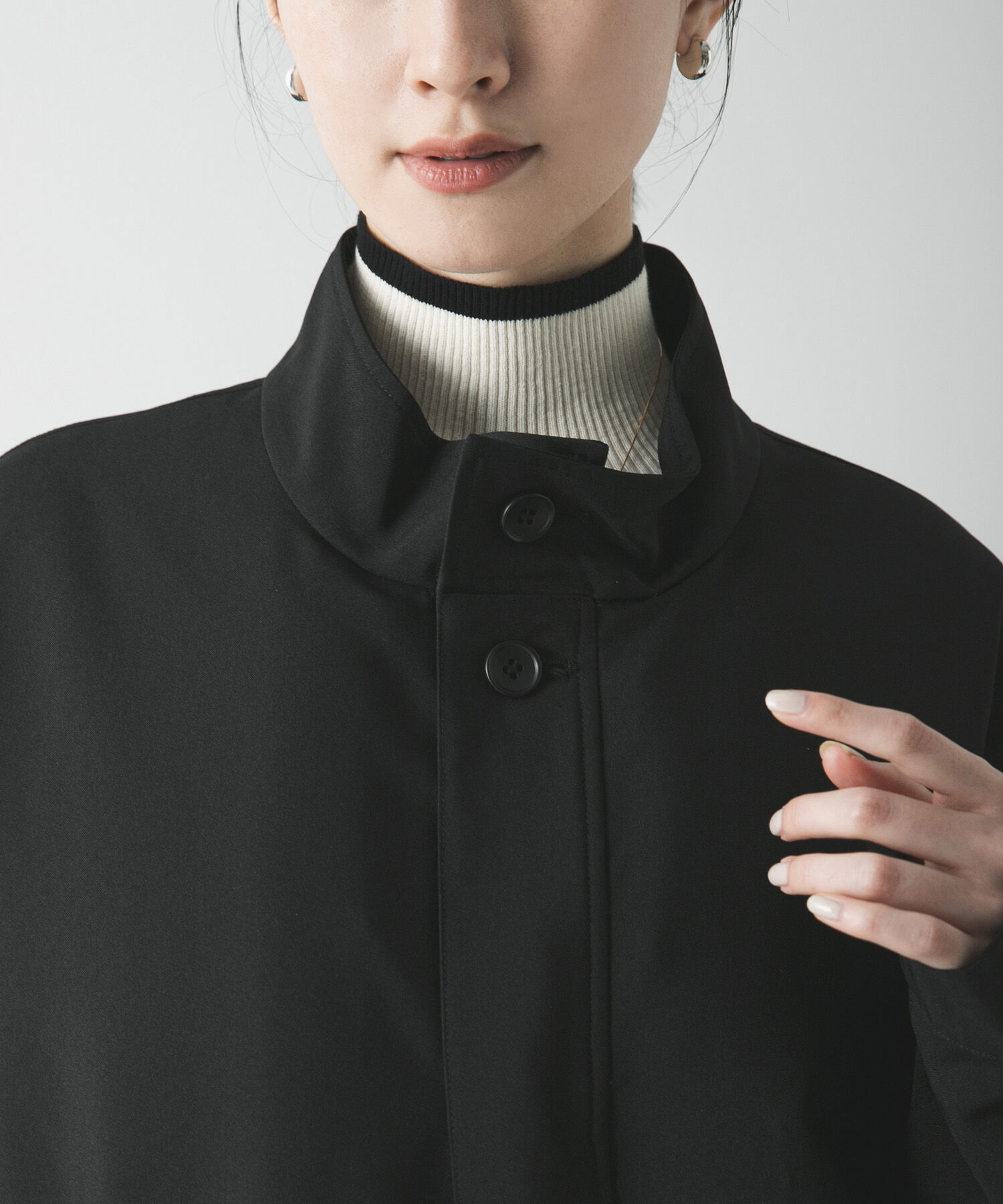 URBAN RESEARCH「『WEB限定』インナーダウン付スタンドカラーロングコート」|ノーカラーコート|