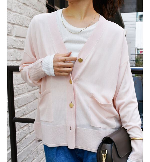  「《手洗い可能》ハイゲージVネックカーディガン」|カーディガン|