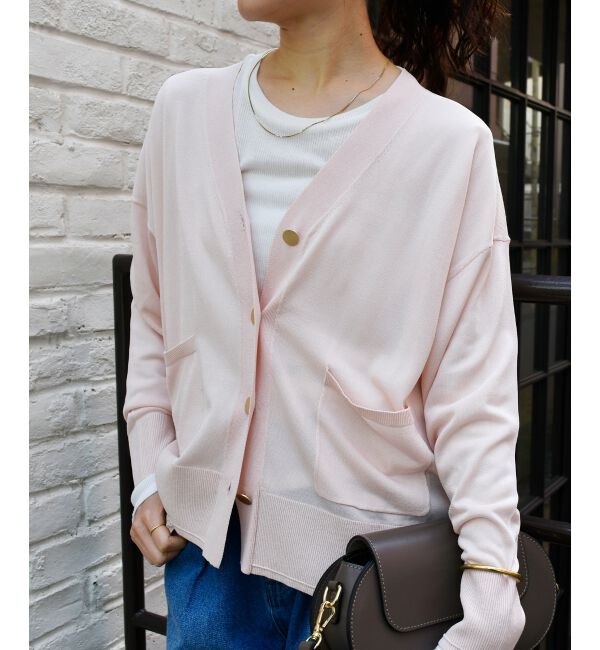 「《手洗い可能》ハイゲージVネックカーディガン」|カーディガン|