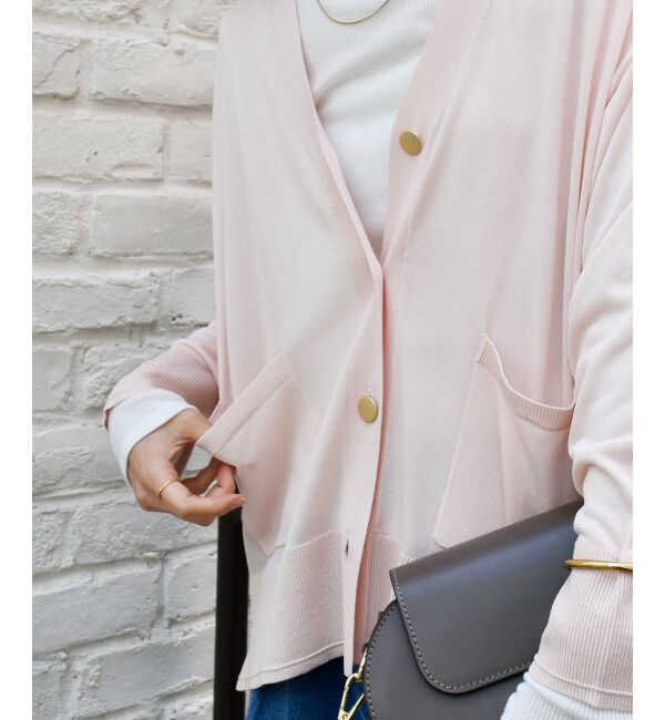  「《手洗い可能》ハイゲージVネックカーディガン」|カーディガン|