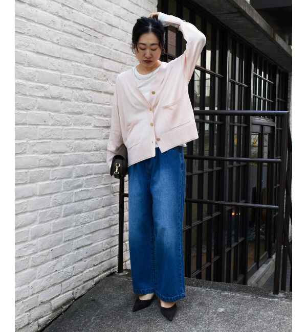  「《手洗い可能》ハイゲージVネックカーディガン」|カーディガン|