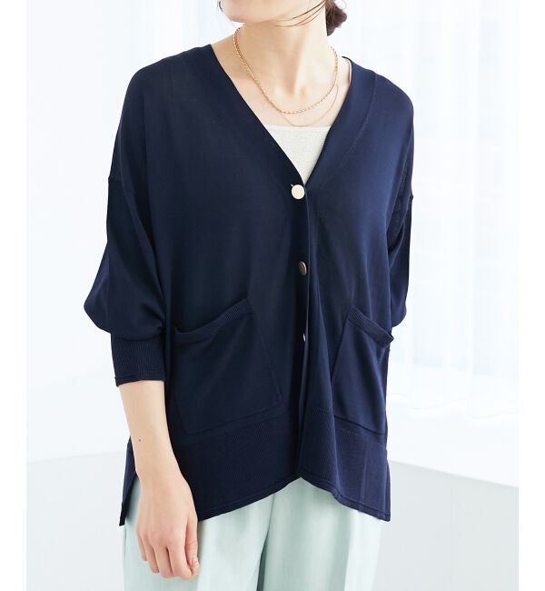 「《手洗い可能》ハイゲージVネックカーディガン」|カーディガン|