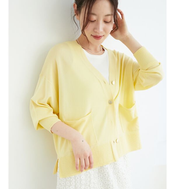  「《手洗い可能》ハイゲージVネックカーディガン」|カーディガン|